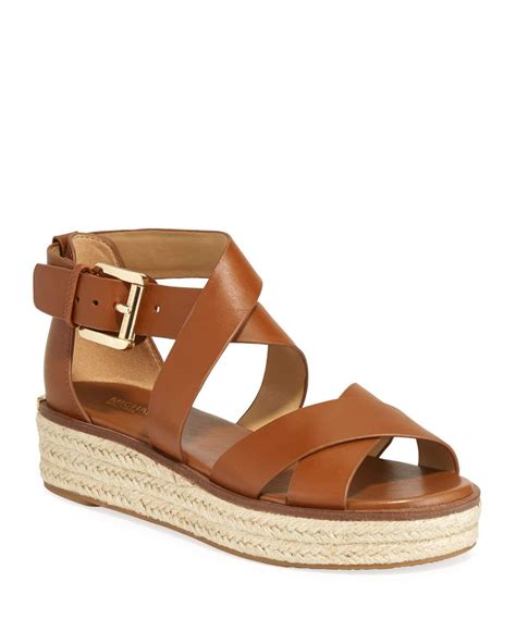 MICHAEL Michael Kors Darby Leather Flatform Espadrille Sandals